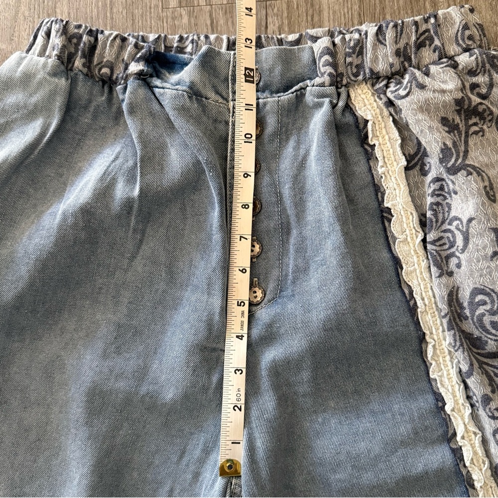 POL Patchwork Patchwork Denim Joggers NWOT - image 9